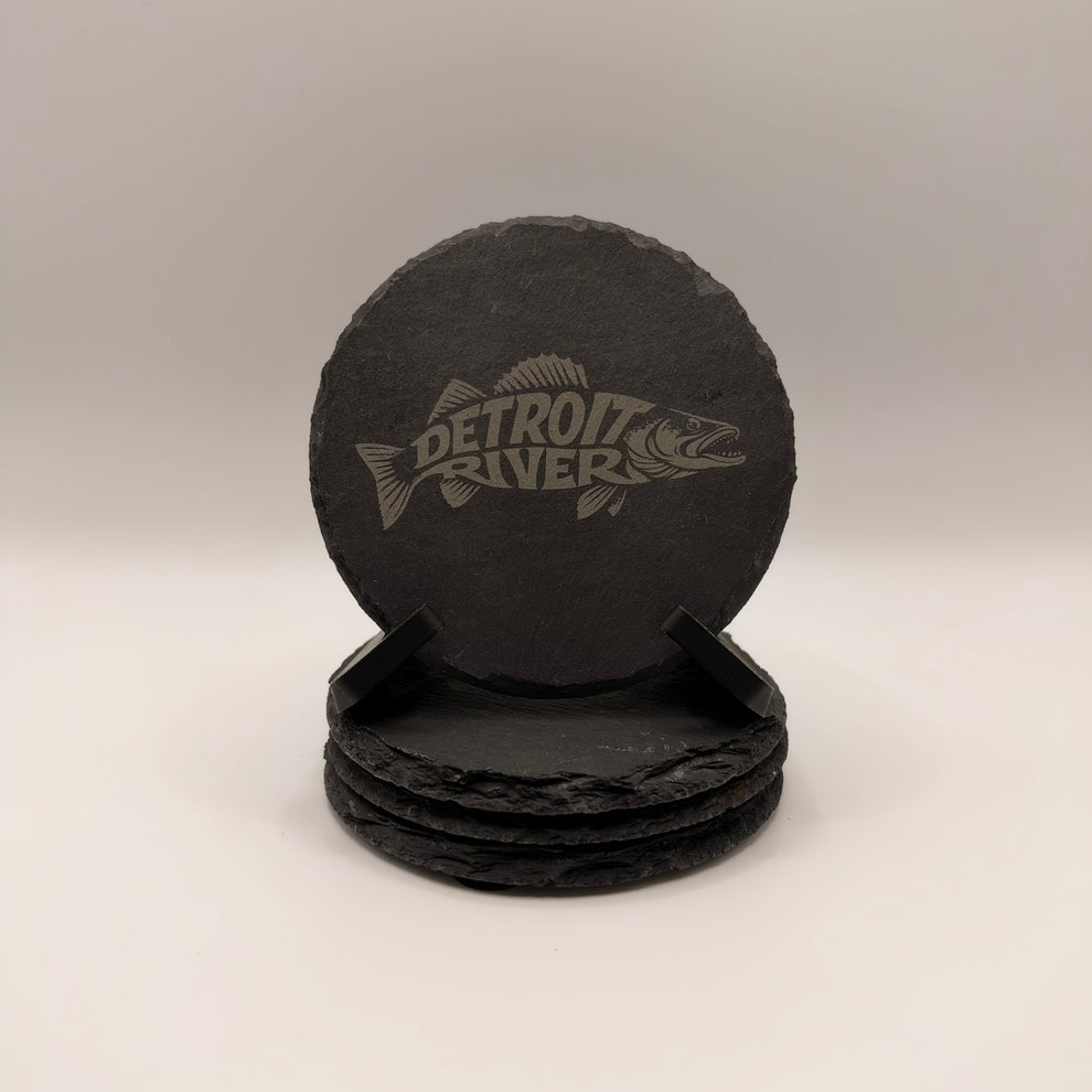 Detroit River Walleye Coaster Set – Downriver Outdoor Co