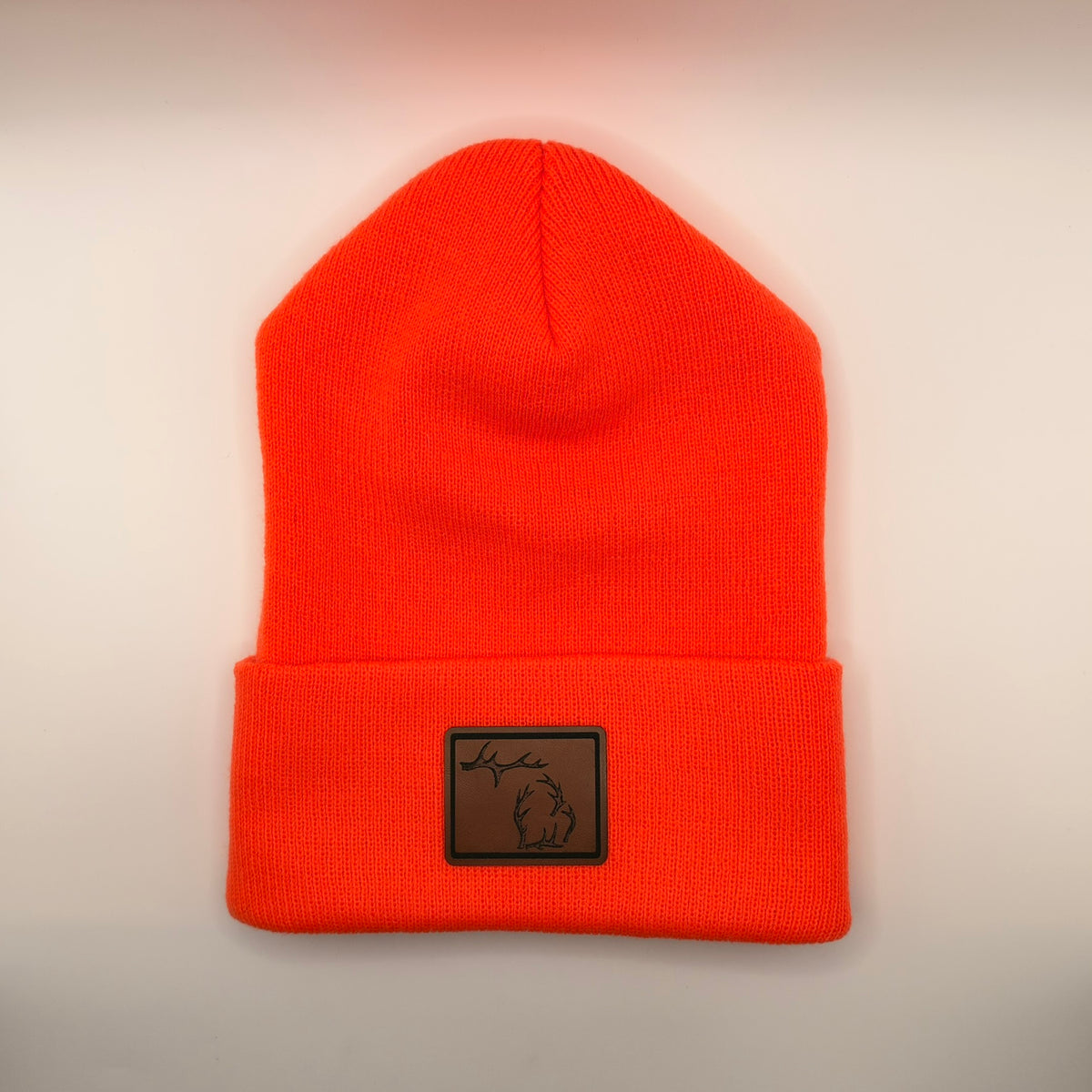 Michigan Antler Leather Patch Beanie