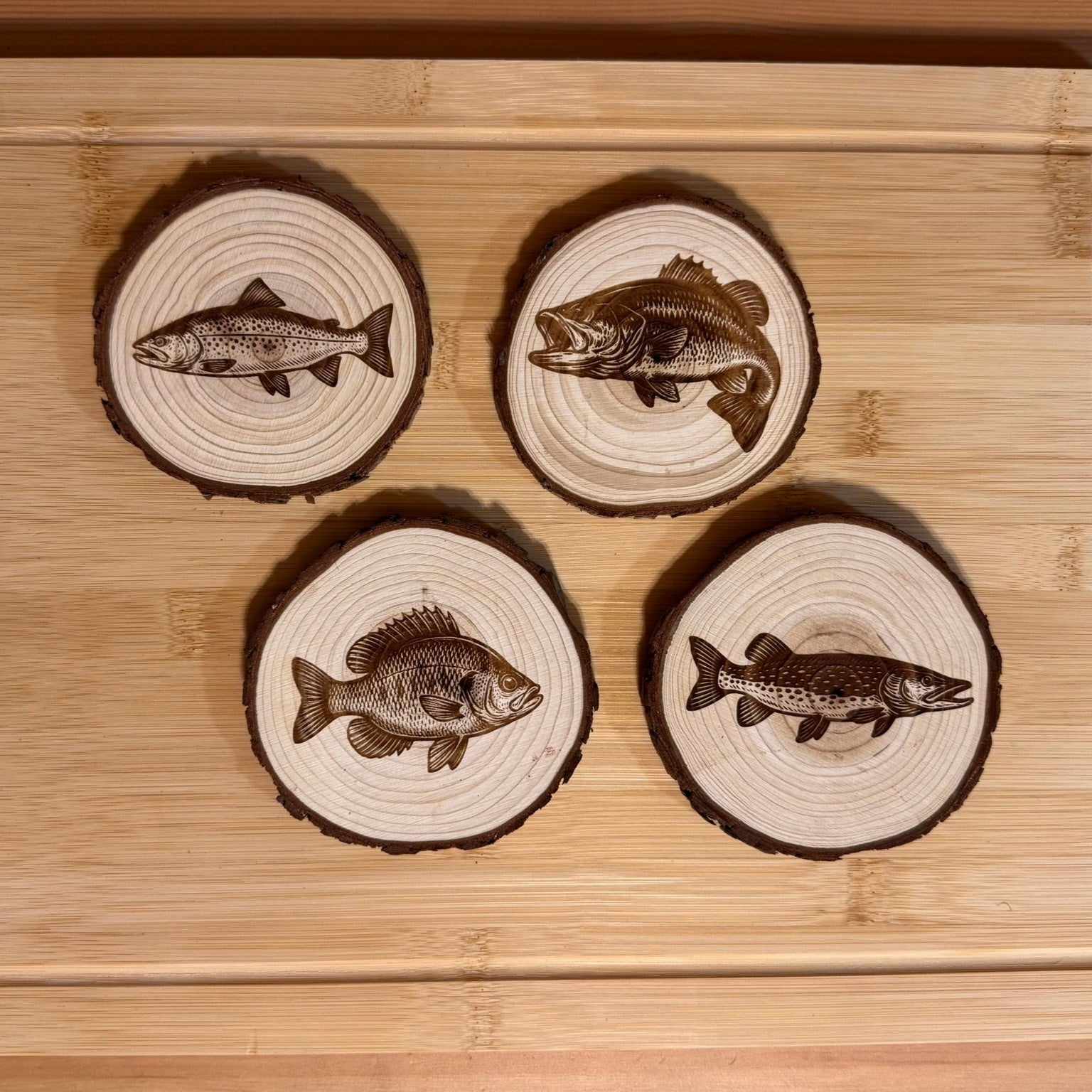 Freshwater Fish Coasters (Set of 4) – Downriver Outdoor Co