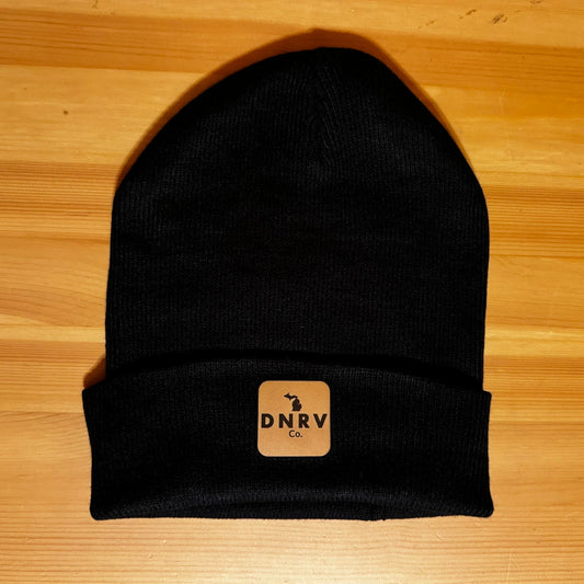 DNRV Co. - Leather Patch Beanie (Black)
